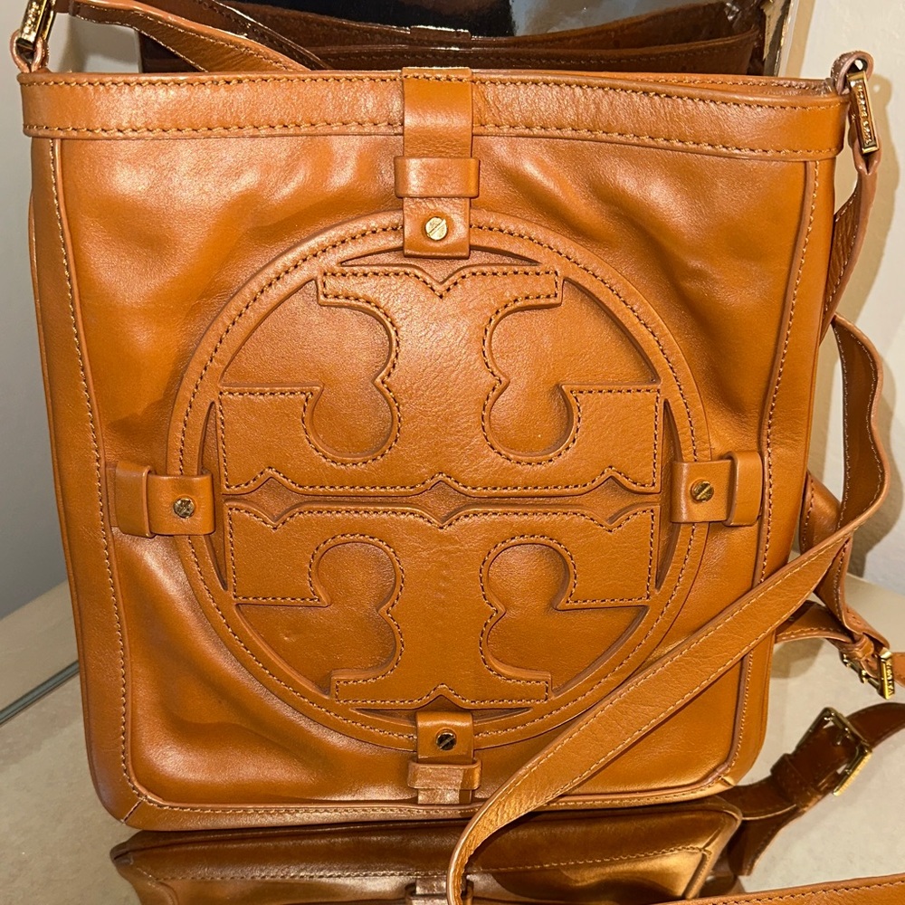 Brown Leather Tory Burch Crossbody Bag